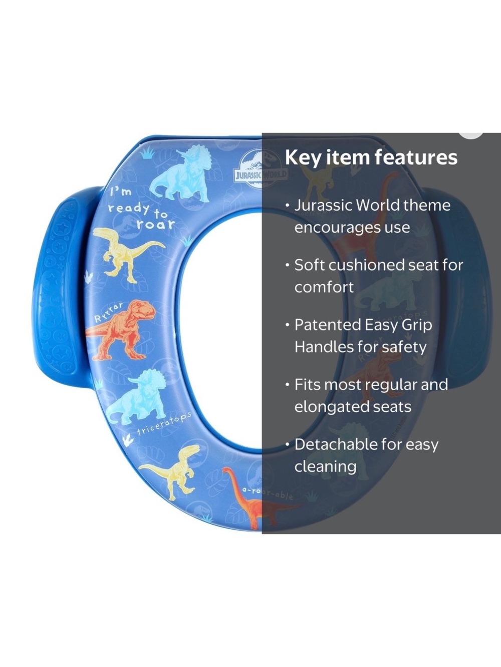 Jurassic World Soft Potty Seat with Easy Grip Handles